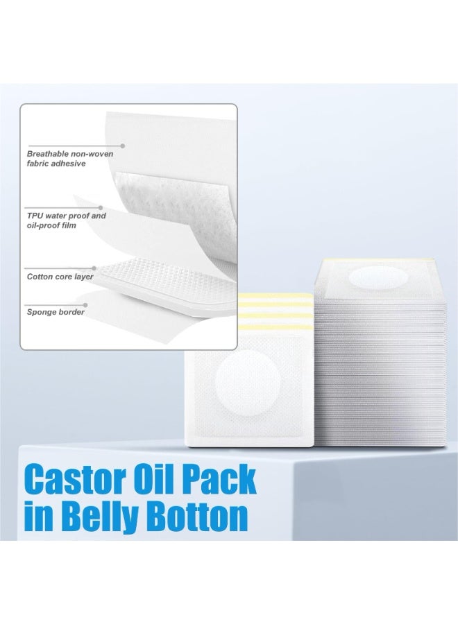 أوشيما 50 قطعة من غلافات زيت الكاستور، غلفانات زيت الكاستور القابلة للتخلص منها، شرائط عناصر مضغوطة عضوية عالية الامتصاص، أوساط كاستور ذاتية التصاق، غلفانات قطنية عضوية - Image 3